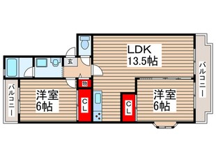 ツインパ－ク南流山Ａの物件間取画像